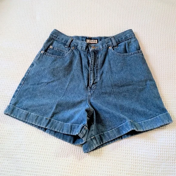 Vintage 80s 90s Blue Jean Shorts Women's Size 10 Waist Size 29 Mom Jean Denim - Picture 1 of 5